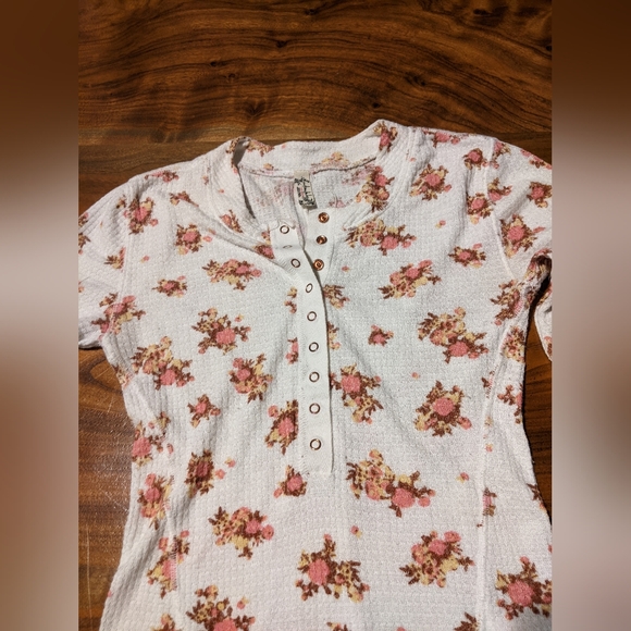 Free People - Blossom Knit Sleep Set Pants & LS Top | XS | Pink & White Floral - Picture 10 of 15
